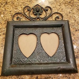 Rustic Metal Double Picture Frame